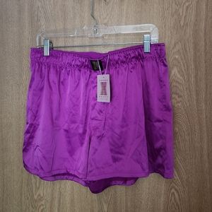 NWT Savage x Fenty Silk Boxer Shorts. Purple. Large